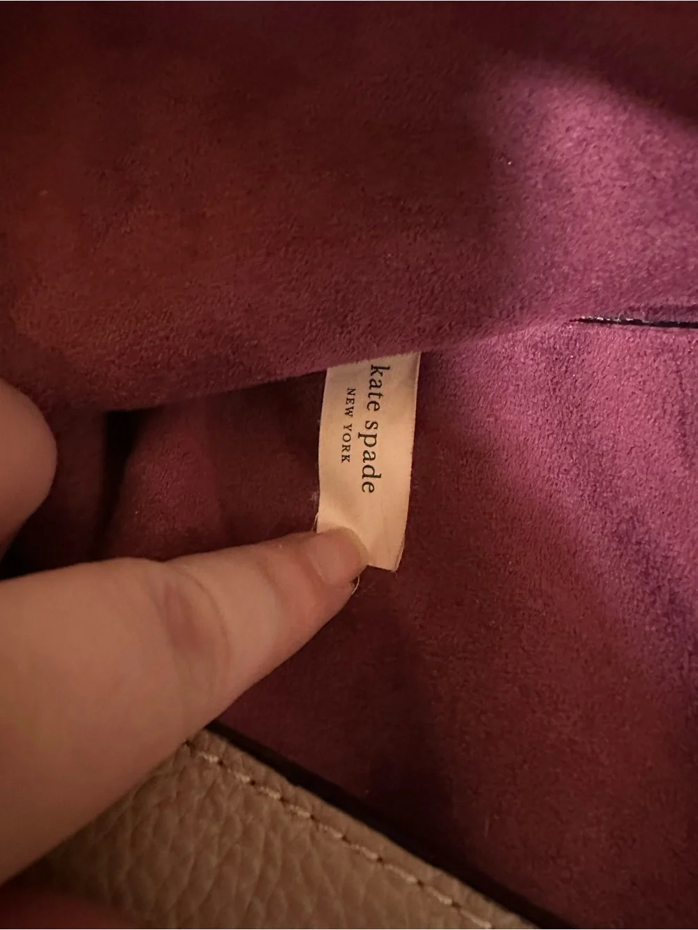 kate spade Pebbled Leather Tote in Dusty Pink
